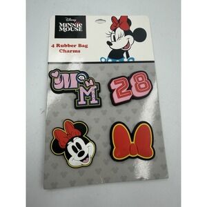 Disney Minnie Mouse Rubber Handbag Strap Bag Charm Or Croc Charms Set of 4 – New